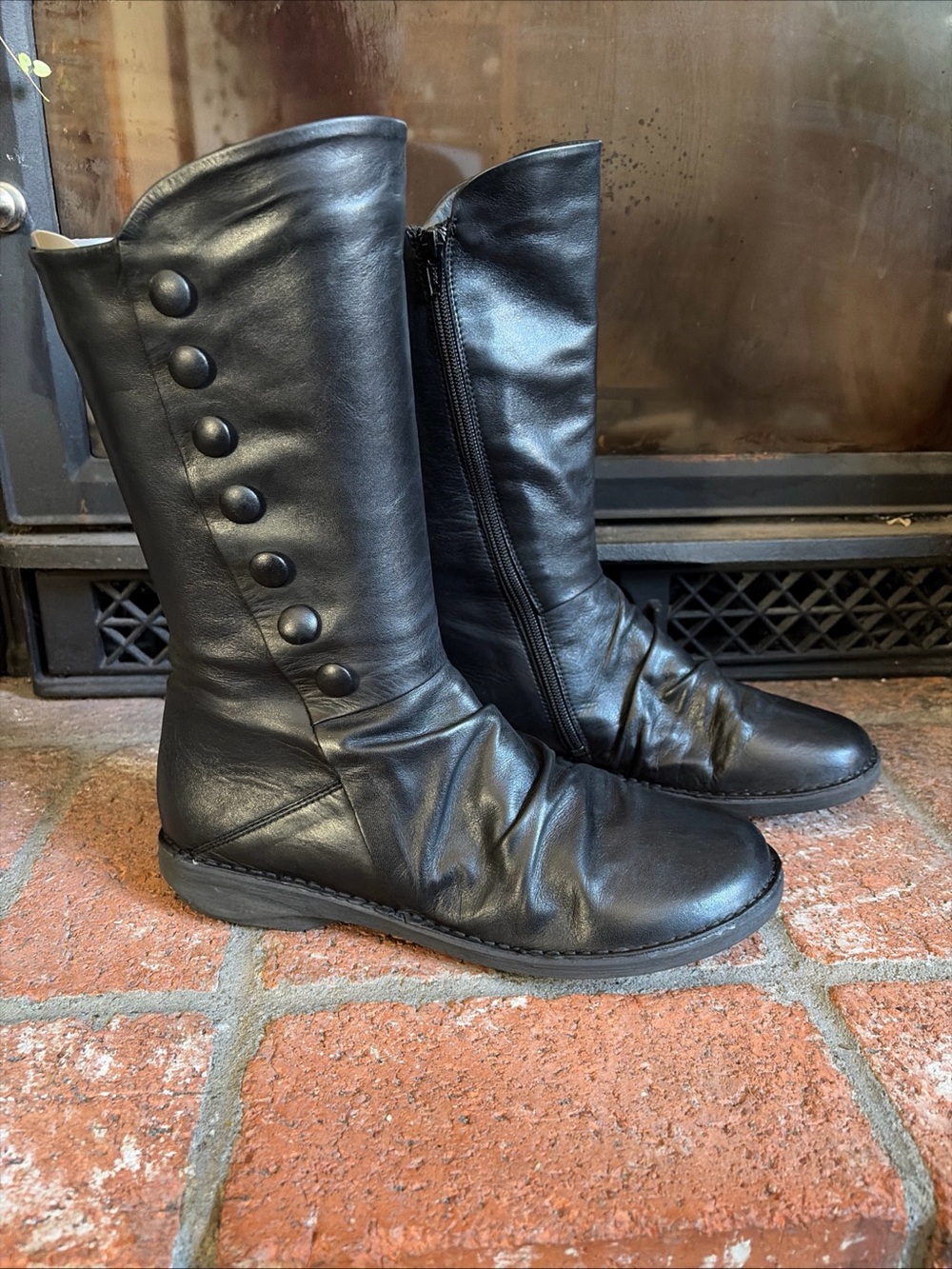 Miz Mooz Leather Ruched Mid Boots - Petrillo Black Size EU 40 / US 9 SOFT EUC!